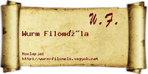 Wurm Filoméla névjegykártya